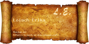 Loisch Erika névjegykártya